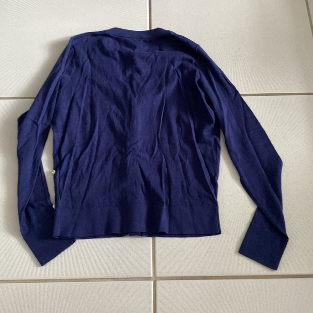 Kate Spade ♠️ Galvin Pearl Cardigan Winter Seaside French Navy Medium NWT - Picture 5 of 5